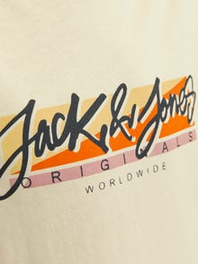 Jack & Jones Trykk T-skjorte For gutter -Buttercream - 12256938