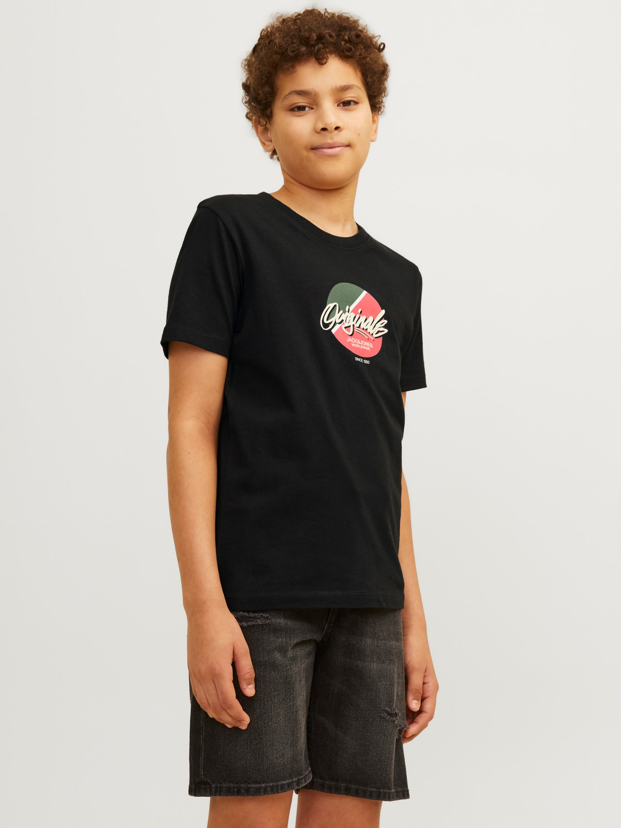 Jack & Jones Spausdintas raštas Marškinėliai For boys -Black - 12256938
