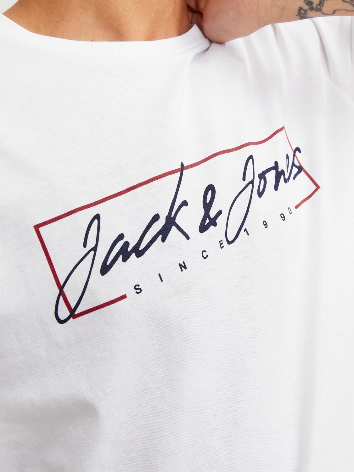 Jack & Jones 2-pakk Logo Ümmargune kaelus T-särk -Navy Blazer - 12256956