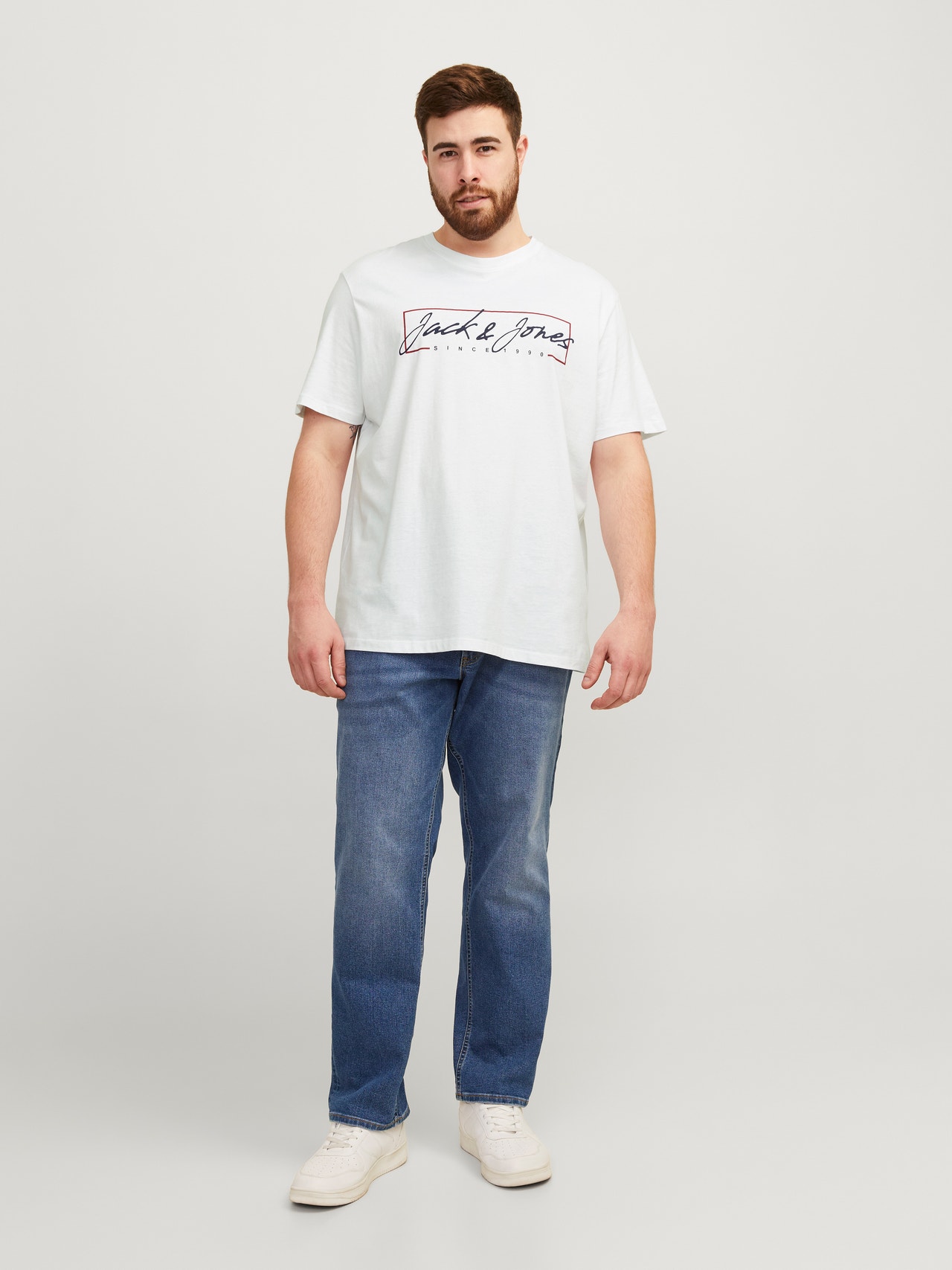 Jack & Jones Plus Size 2-pack Printed T-shirt -Navy Blazer - 12256958