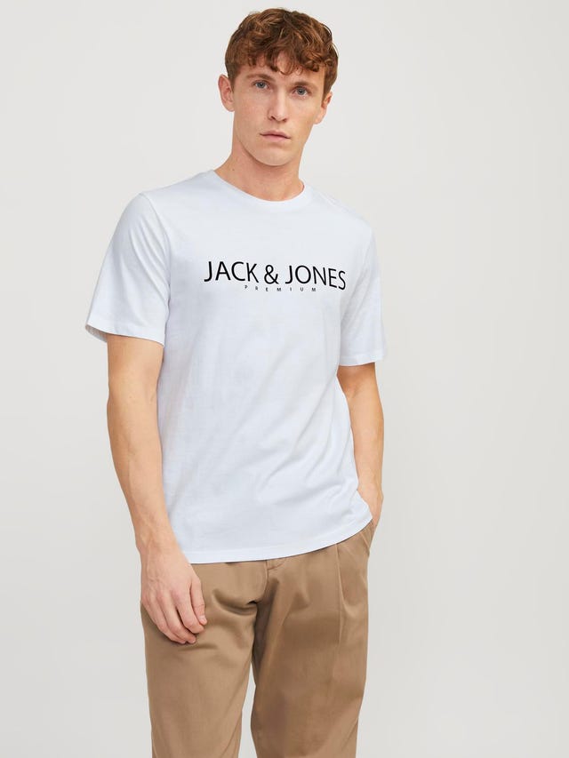Jack & Jones Logo Ümmargune kaelus T-särk - 12256971