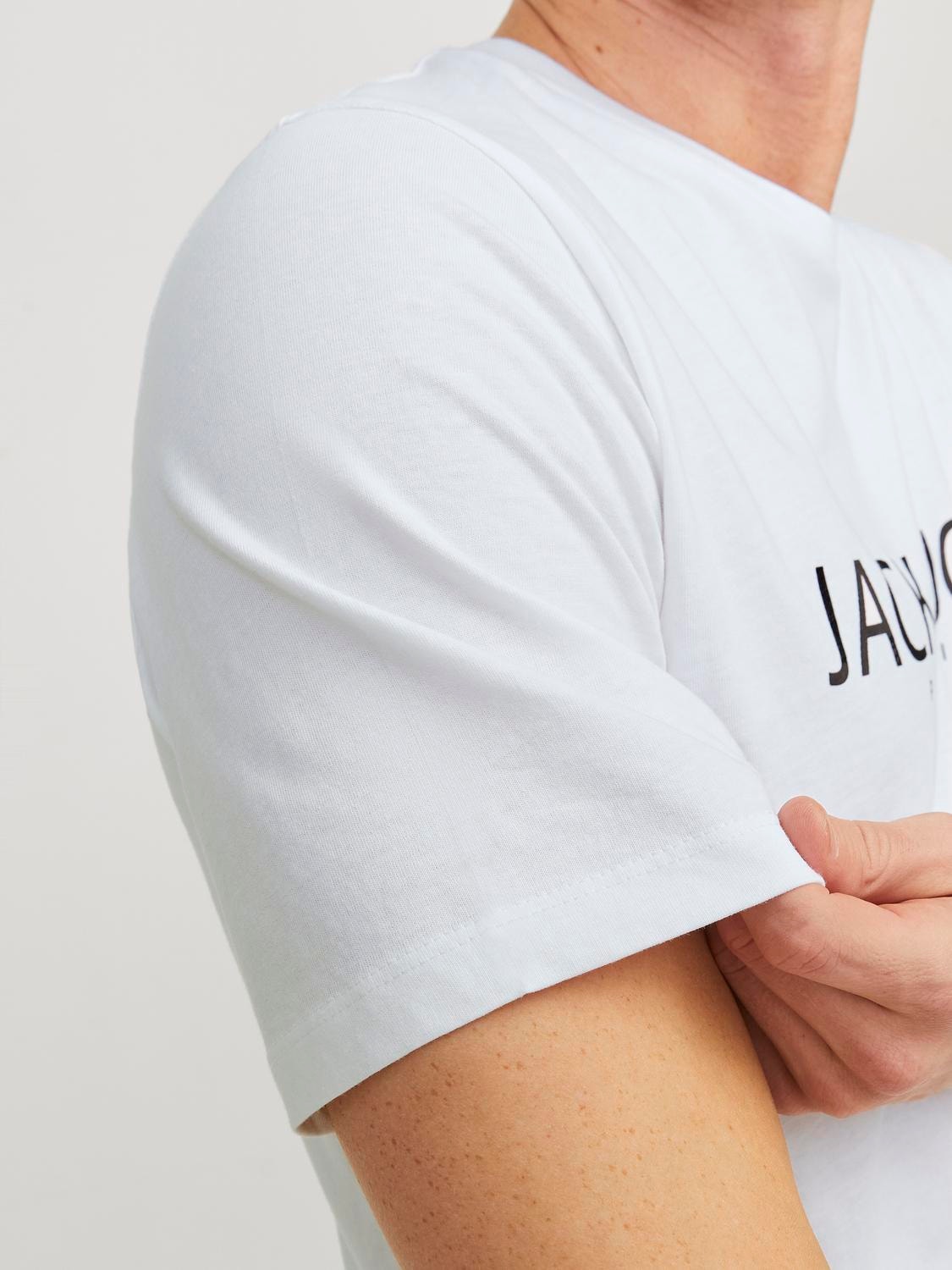 Jack & Jones Logo Crew neck T-shirt -Bright White - 12256971