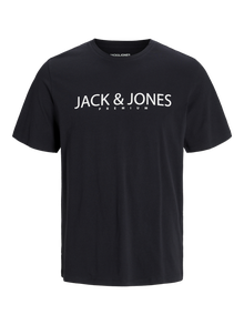 Jack & Jones Logo Pyöreä pääntie T-paita -Black Onyx - 12256971