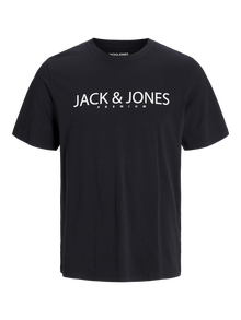 Jack & Jones Z logo Okrągły dekolt T-shirt -Black Onyx - 12256971