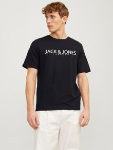 Jack & Jones Logo Pyöreä pääntie T-paita -Black Onyx - 12256971