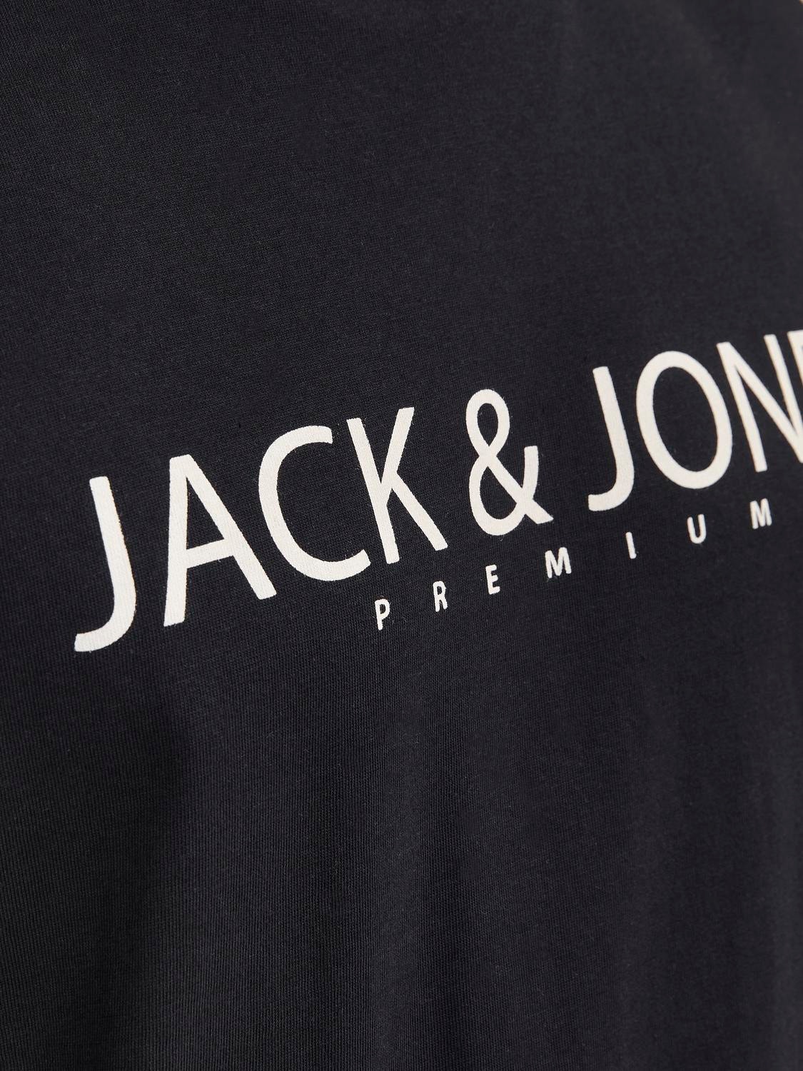 Jack & Jones T-shirt Logo Col rond -Black Onyx - 12256971