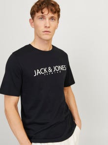 Jack & Jones Logo Pyöreä pääntie T-paita -Black Onyx - 12256971