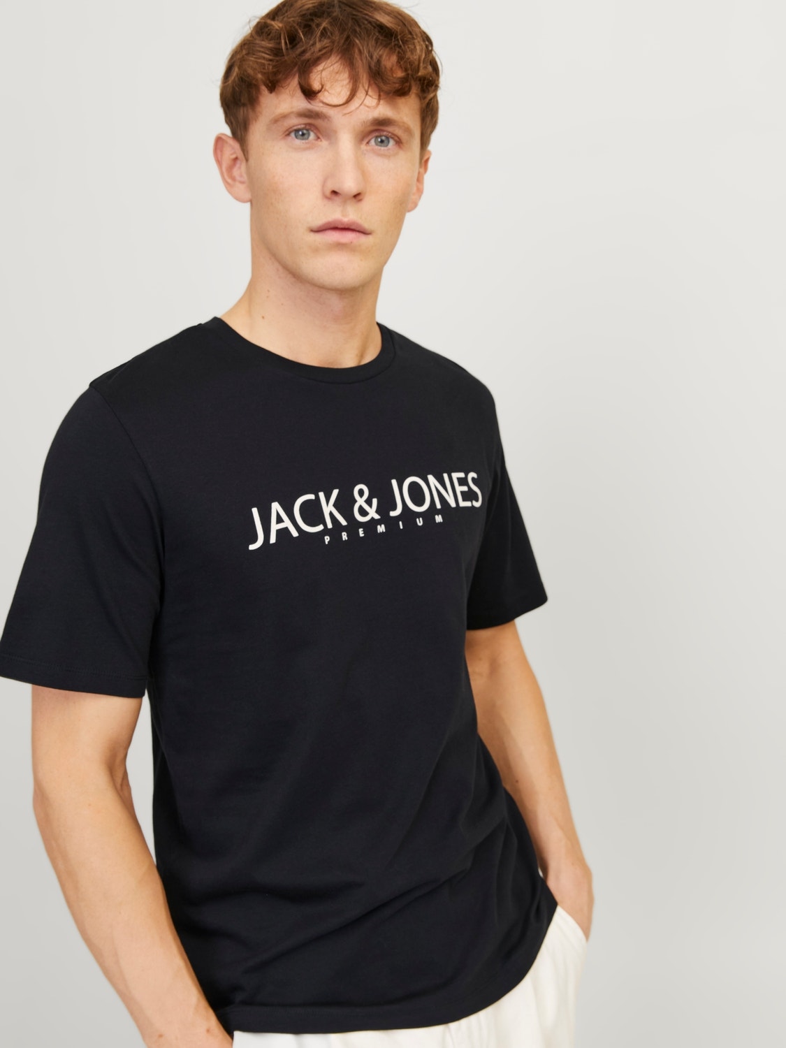 Jack & Jones Logo Pyöreä pääntie T-paita -Black Onyx - 12256971