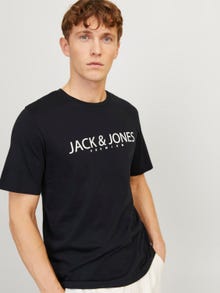 Jack & Jones Z logo Okrągły dekolt T-shirt -Black Onyx - 12256971