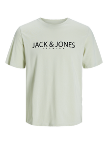 Jack & Jones Logo Crew neck T-shirt -Green Tint - 12256971
