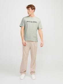 Jack & Jones Logo Crew neck T-shirt -Green Tint - 12256971