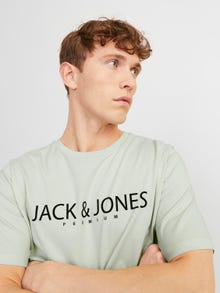 Jack & Jones Logo Kruhový výstřih Tričko -Green Tint - 12256971