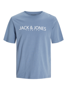 Jack & Jones Logo Pyöreä pääntie T-paita -Troposphere - 12256971