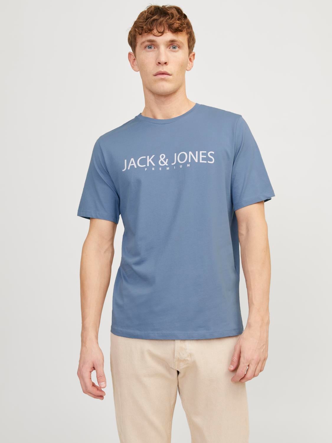 T-shirt Imprimé Col Rond - Jack & Jones - Modalova