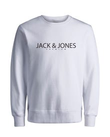 Jack & Jones Trükitud Meeskonnakaelusega higistamissärk -Bright White - 12256972