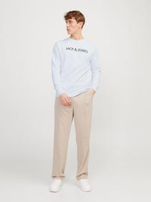 Jack & Jones Printed Crewn Neck Sweatshirt -Bright White - 12256972