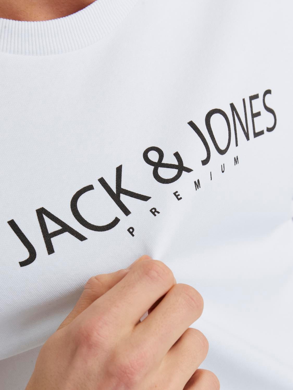 Jack & Jones Felpa Girocollo Stampato -Bright White - 12256972
