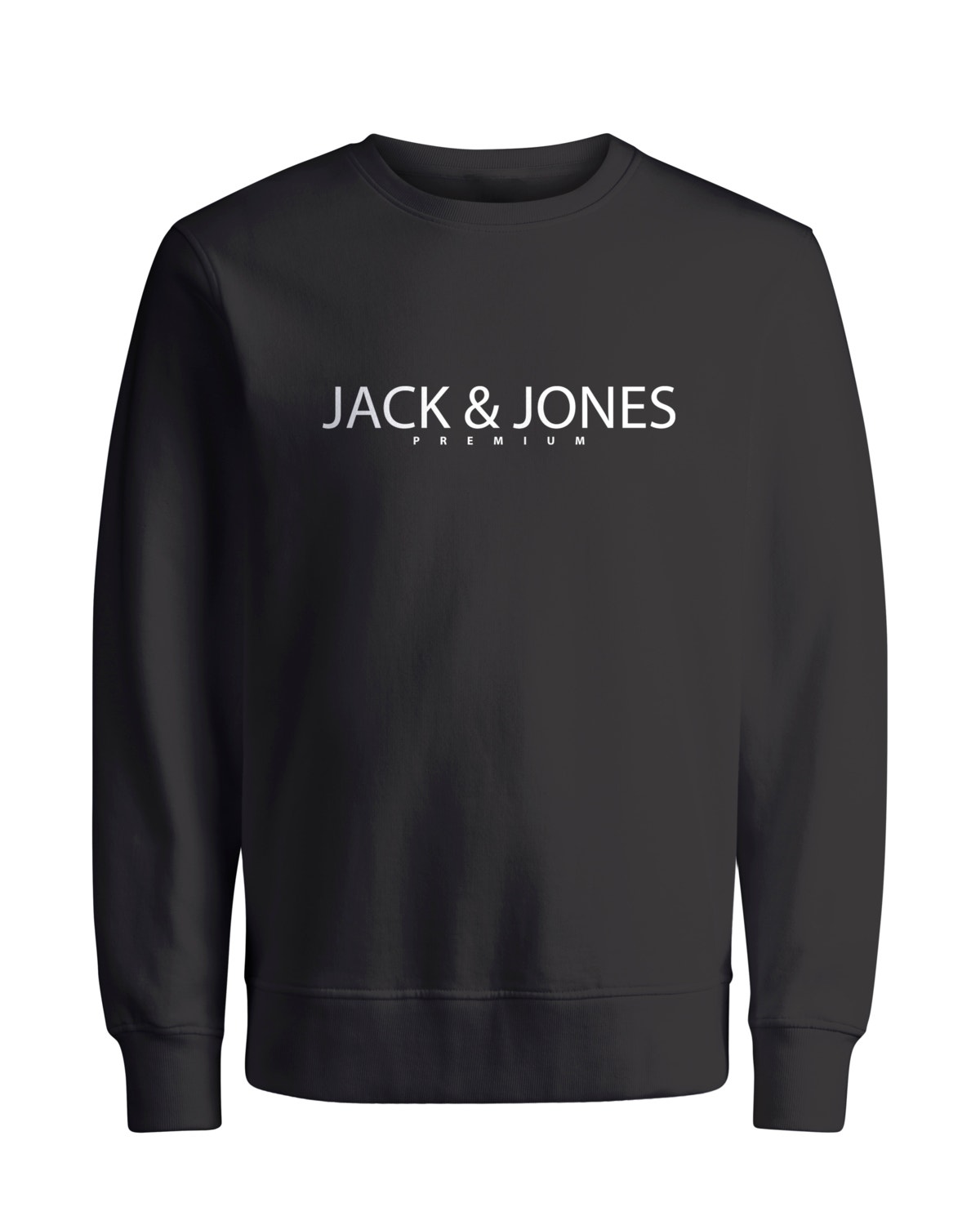 Jack & Jones Printed Crew neck Sweatshirt -Black Onyx - 12256972