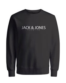 Jack & Jones Printed Crewn Neck Sweatshirt -Black Onyx - 12256972
