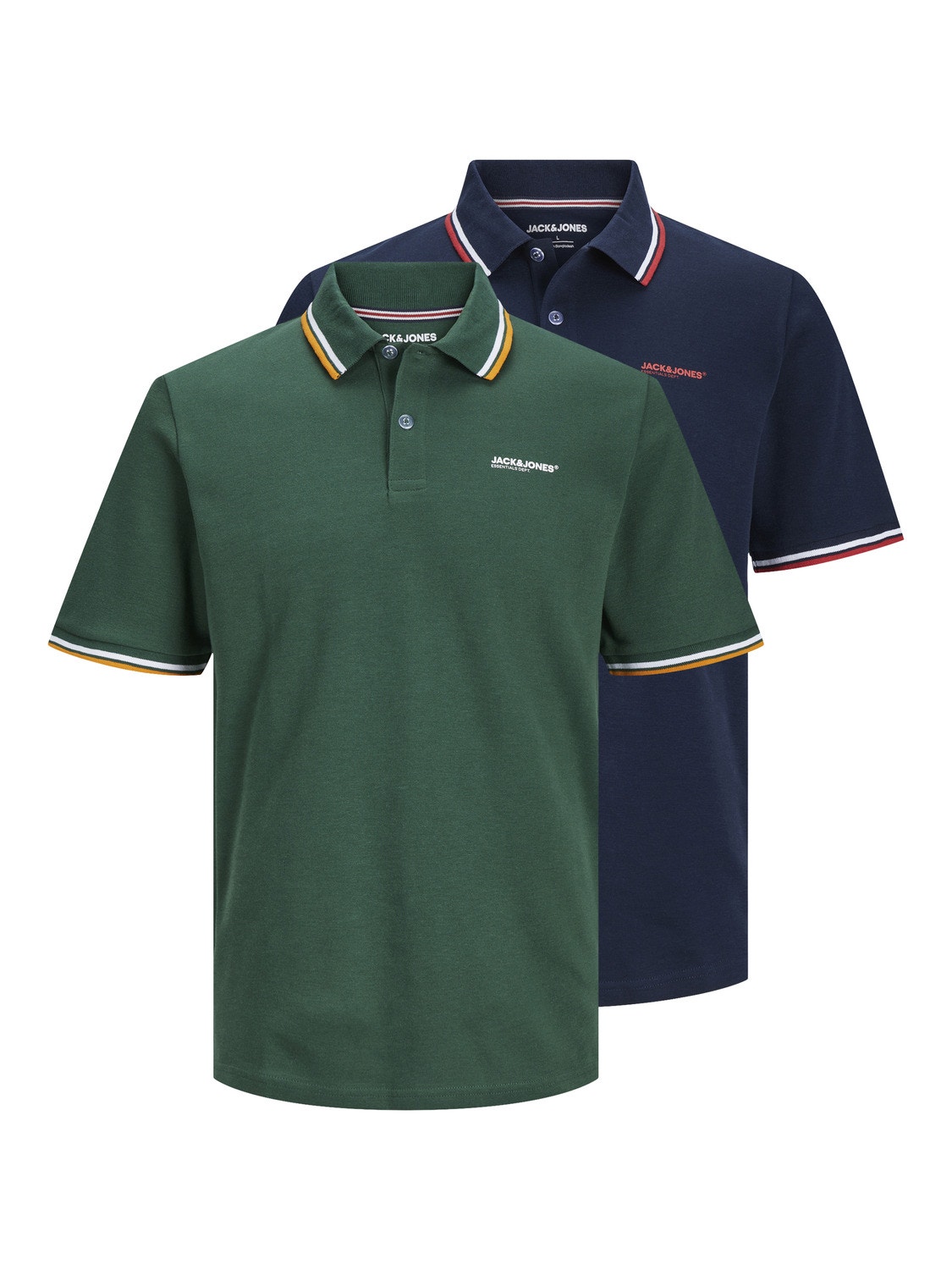 Jack & Jones 2-pack Bedrukt Polo T-shirt -Navy Blazer - 12256996