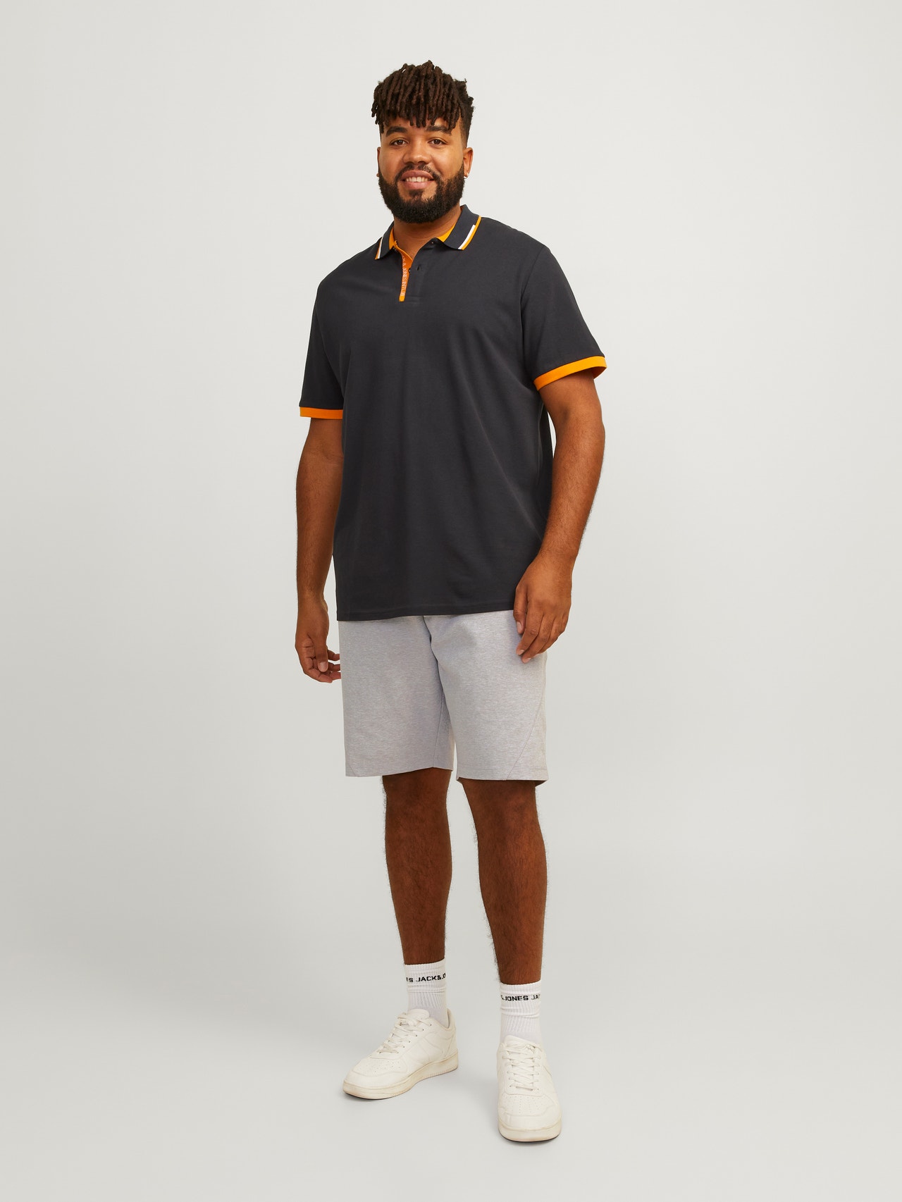 Jack & Jones Plus Size Tight Fit Sweat shorts -Light Grey Melange - 12257068