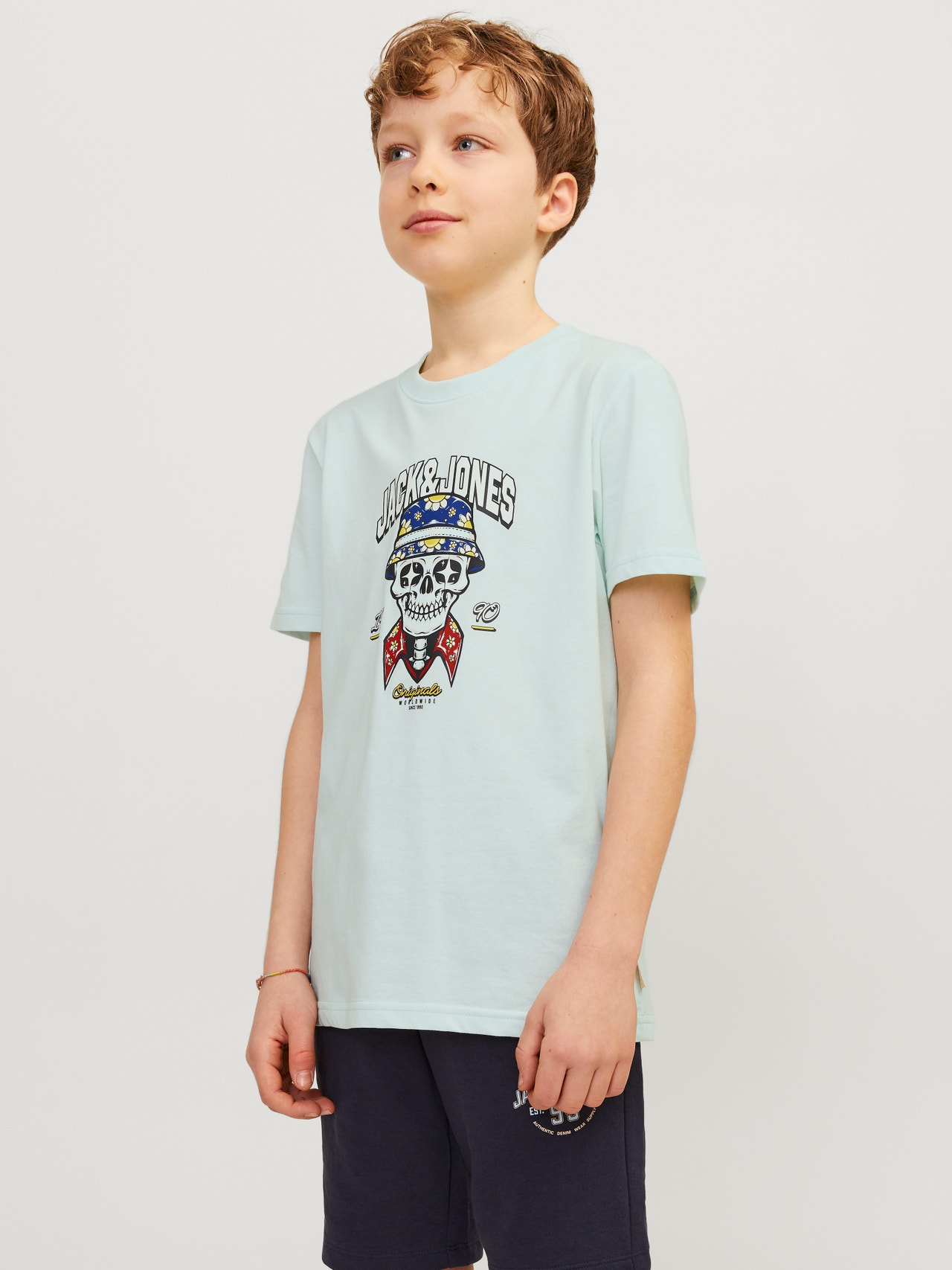 Jack & Jones Printed T-shirt For boys -Skylight - 12257131