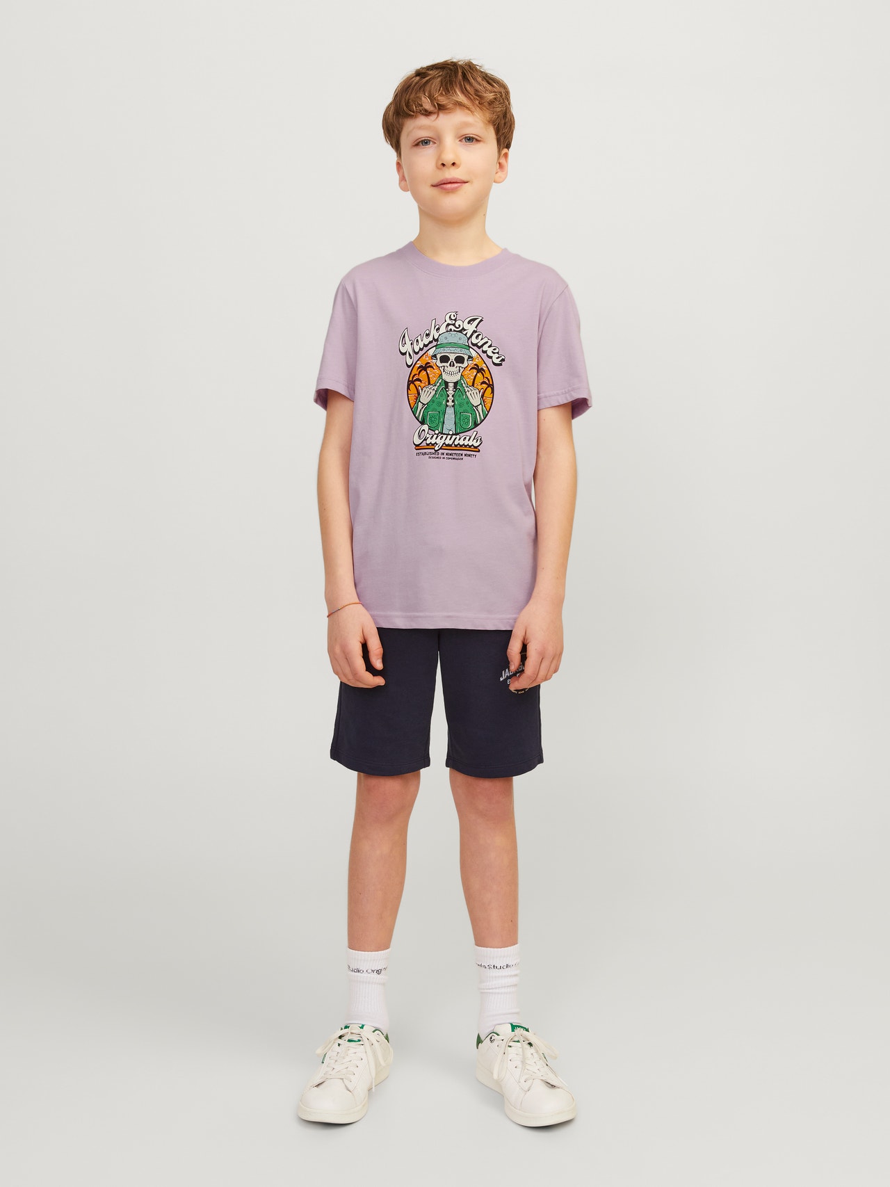 Jack & Jones Nadruk T-shirt Dla chłopców -Lavender Frost - 12257131