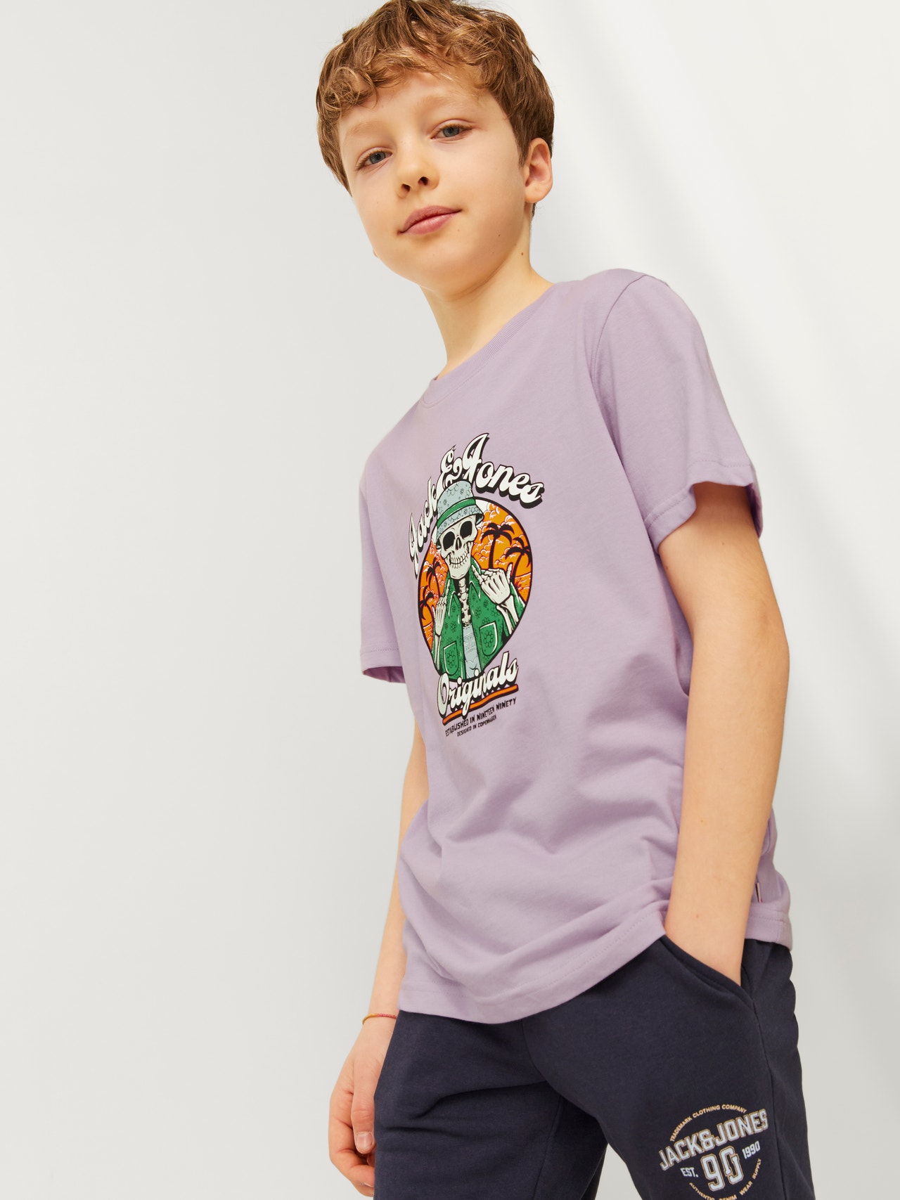 Jack & Jones Printet T-shirt Til drenge -Lavender Frost - 12257131