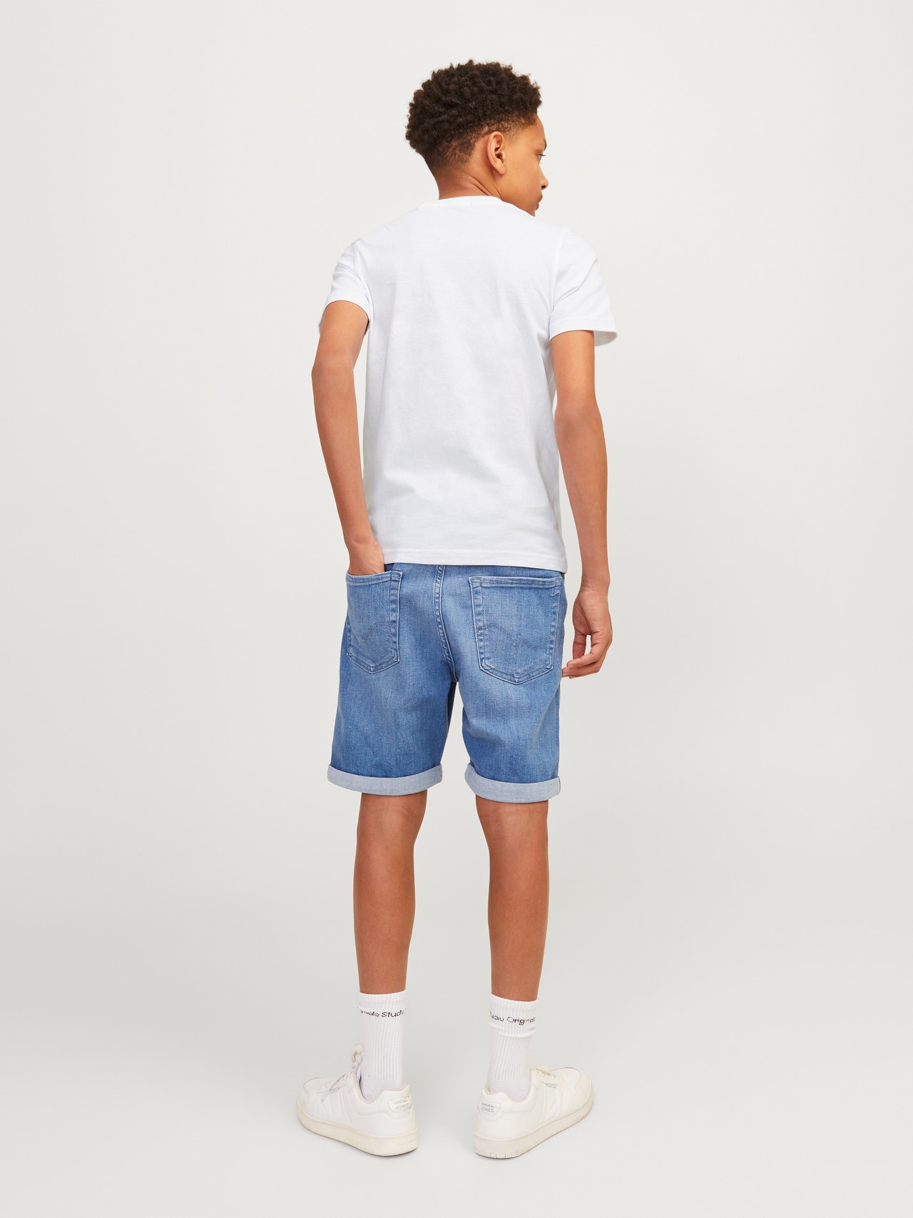 Jack & Jones Nyomott mintás Trikó Ifjúsági -Bright White - 12257133