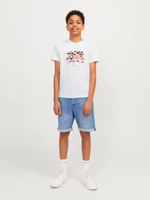 Jack & Jones Nyomott mintás Trikó Ifjúsági -Bright White - 12257133