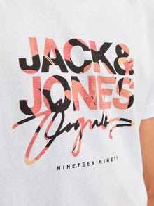 Jack & Jones Nyomott mintás Trikó Ifjúsági -Bright White - 12257133