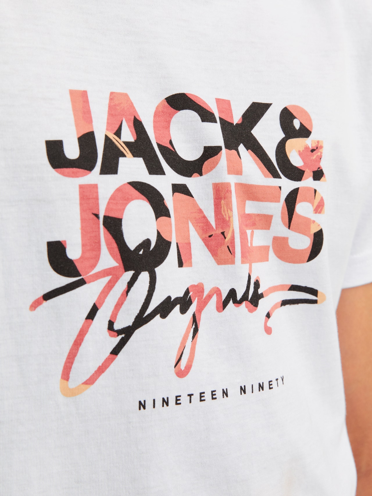 Jack & Jones Poikien Painettu T-paita -Bright White - 12257133
