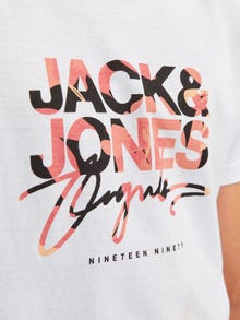 Jack & Jones Printet T-shirt Til drenge -Bright White - 12257133