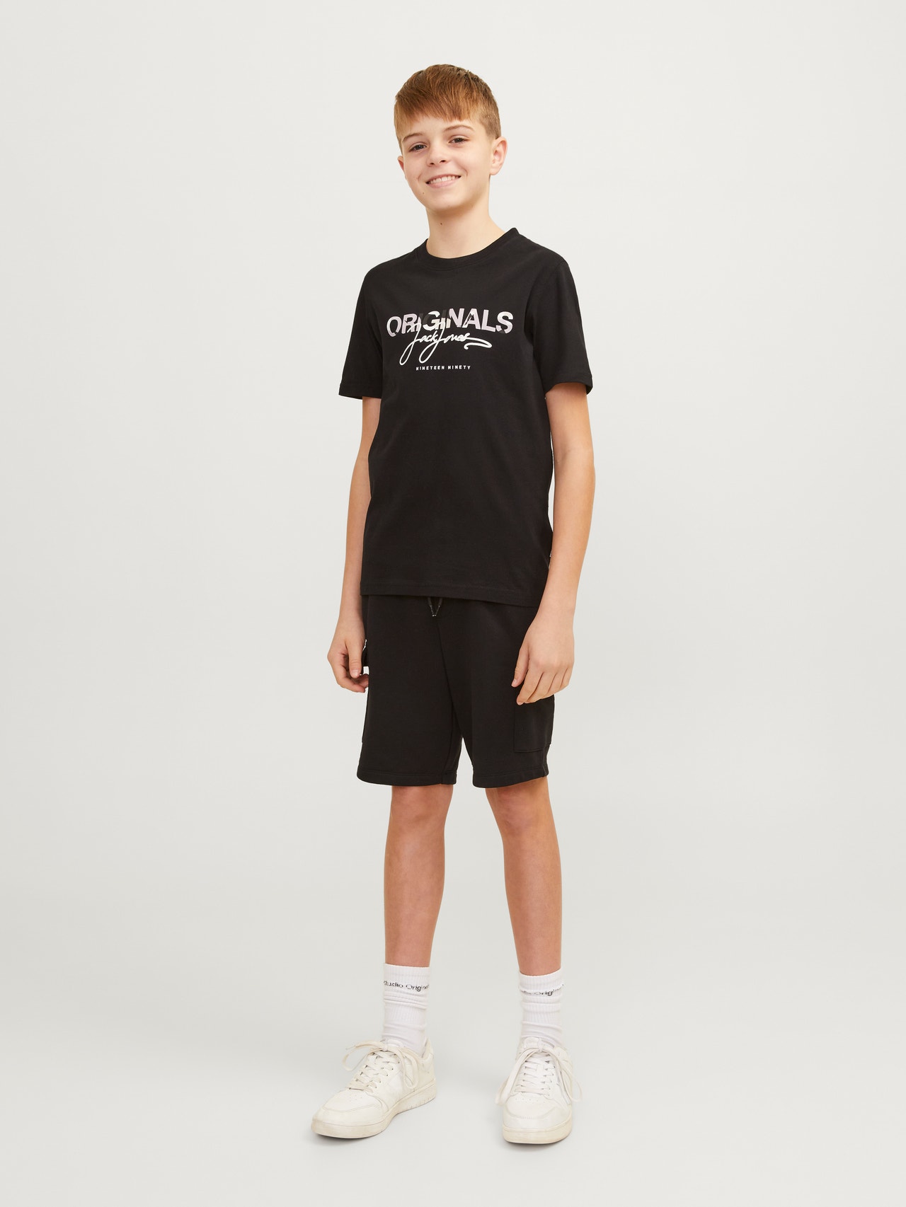 Jack & Jones Nadruk T-shirt Dla chłopców -Black - 12257133