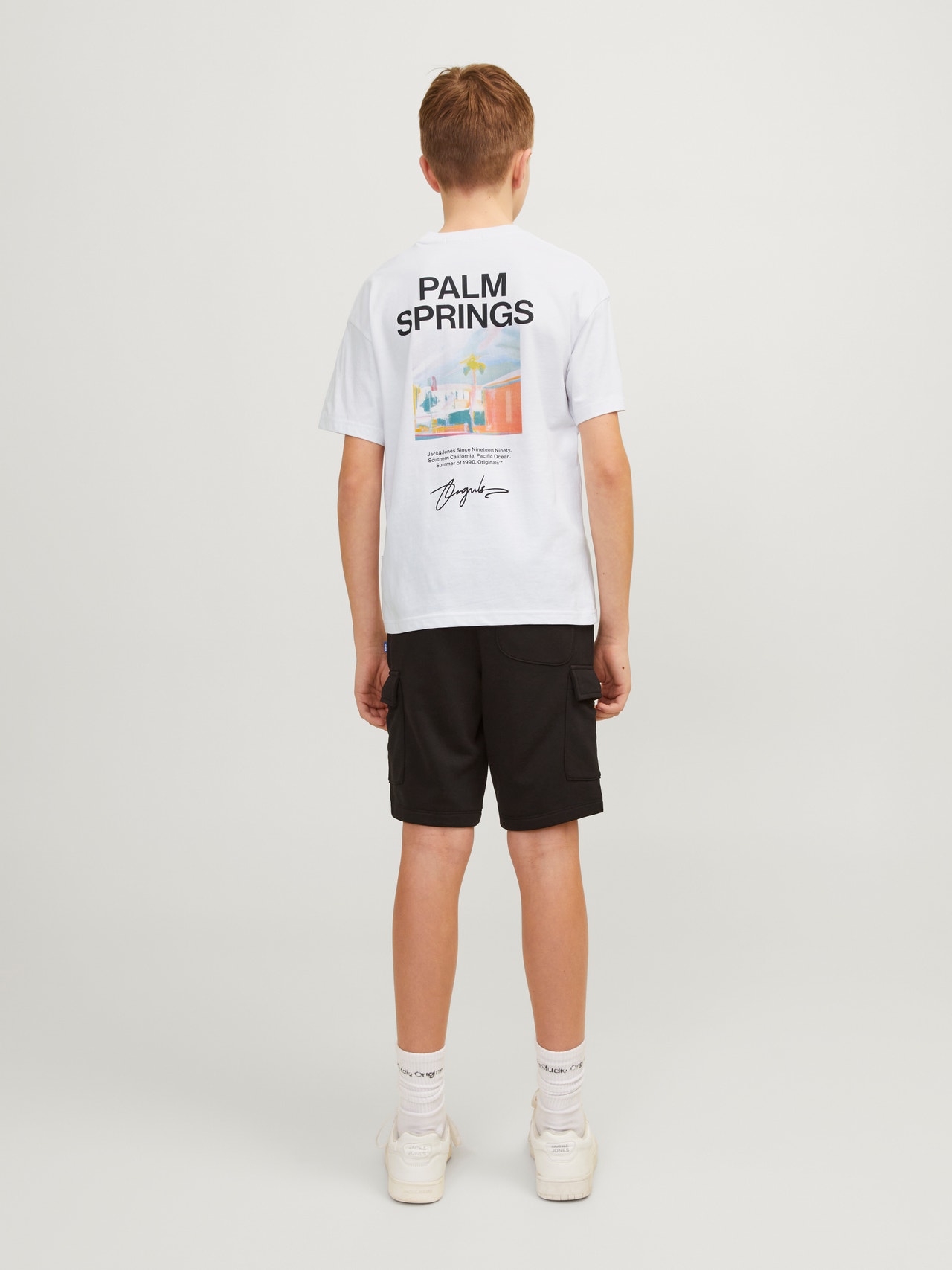 Jack & Jones Nyomott mintás Trikó Ifjúsági -Bright White - 12257134