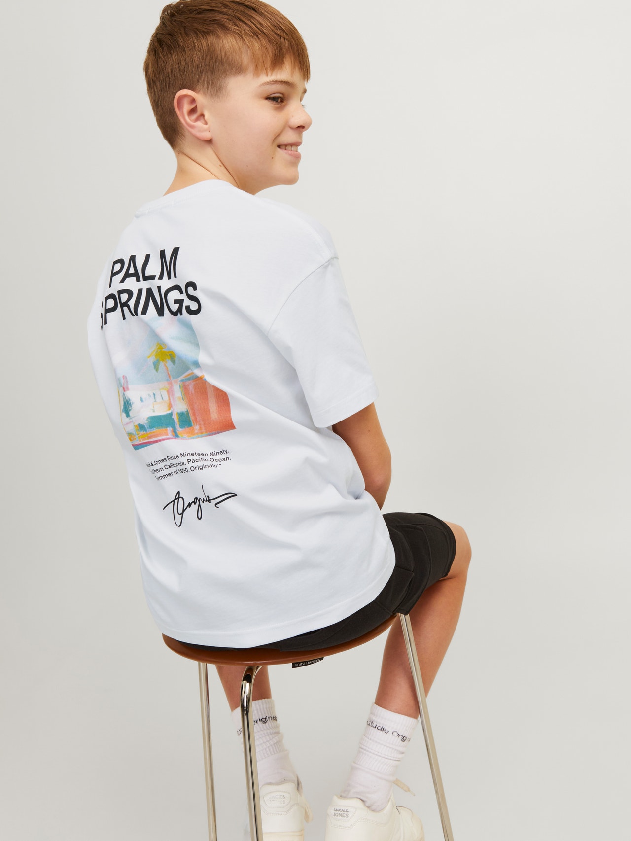 Jack & Jones Poikien Painettu T-paita -Bright White - 12257134