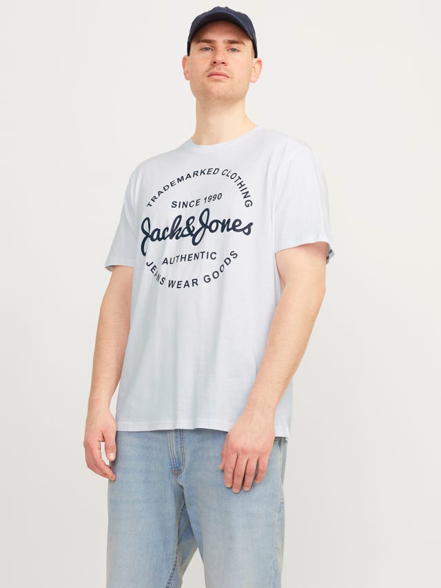 Jack & Jones Plus Size 5-pakuotės Spausdintas raštas Marškinėliai - 12257135