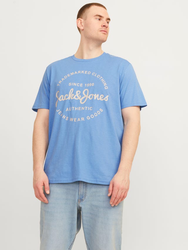 Jack & Jones Plus Size Confezione da 5 T-shirt Stampato - 12257135