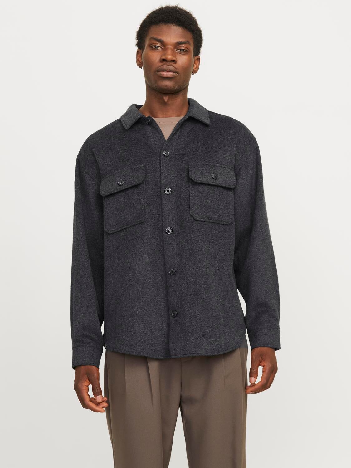 Relaxed Fit Overshirt | Black | Jack & Jones®