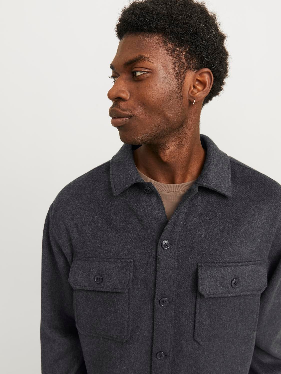 Relaxed Fit Overshirt | Black | Jack & Jones®