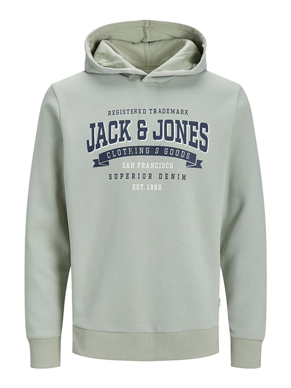 Jack & Jones Potištěný Mikina s kapucí Mini -Desert Sage - 12257309