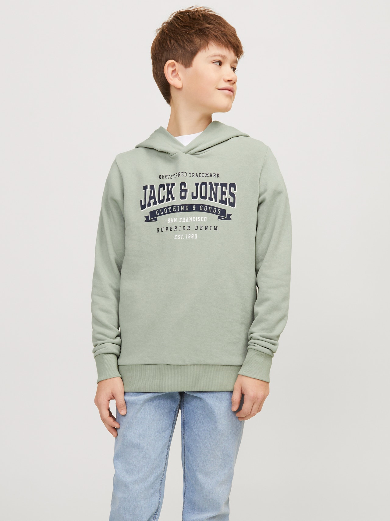 Jack & Jones Sudadera con capucha Estampado Bebés -Desert Sage - 12257309