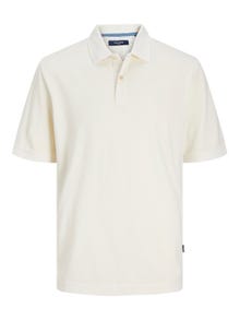 Jack & Jones Plain Polo T-shirt -Cloud Dancer - 12257315