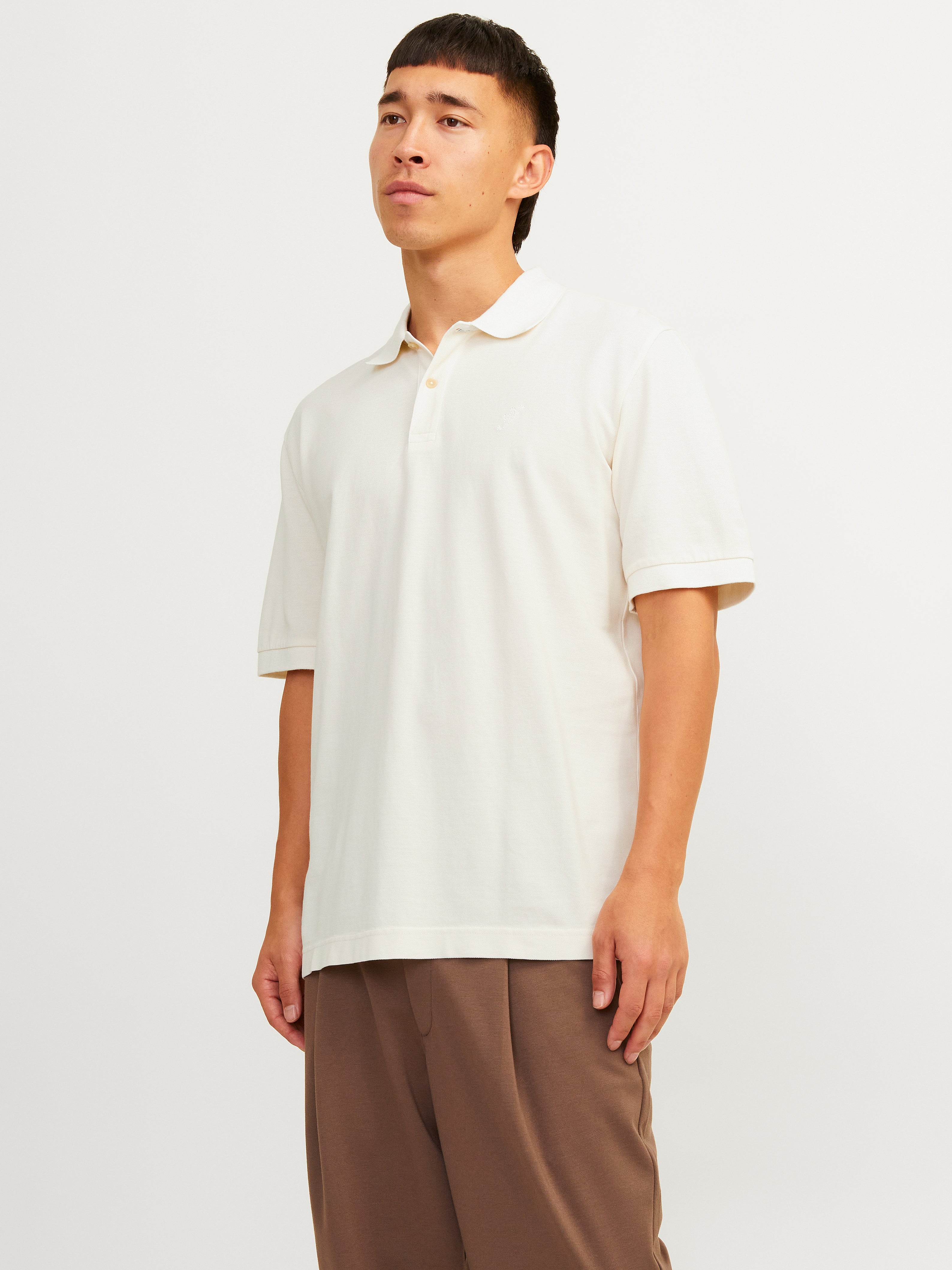 Einfarbig Poloshirt