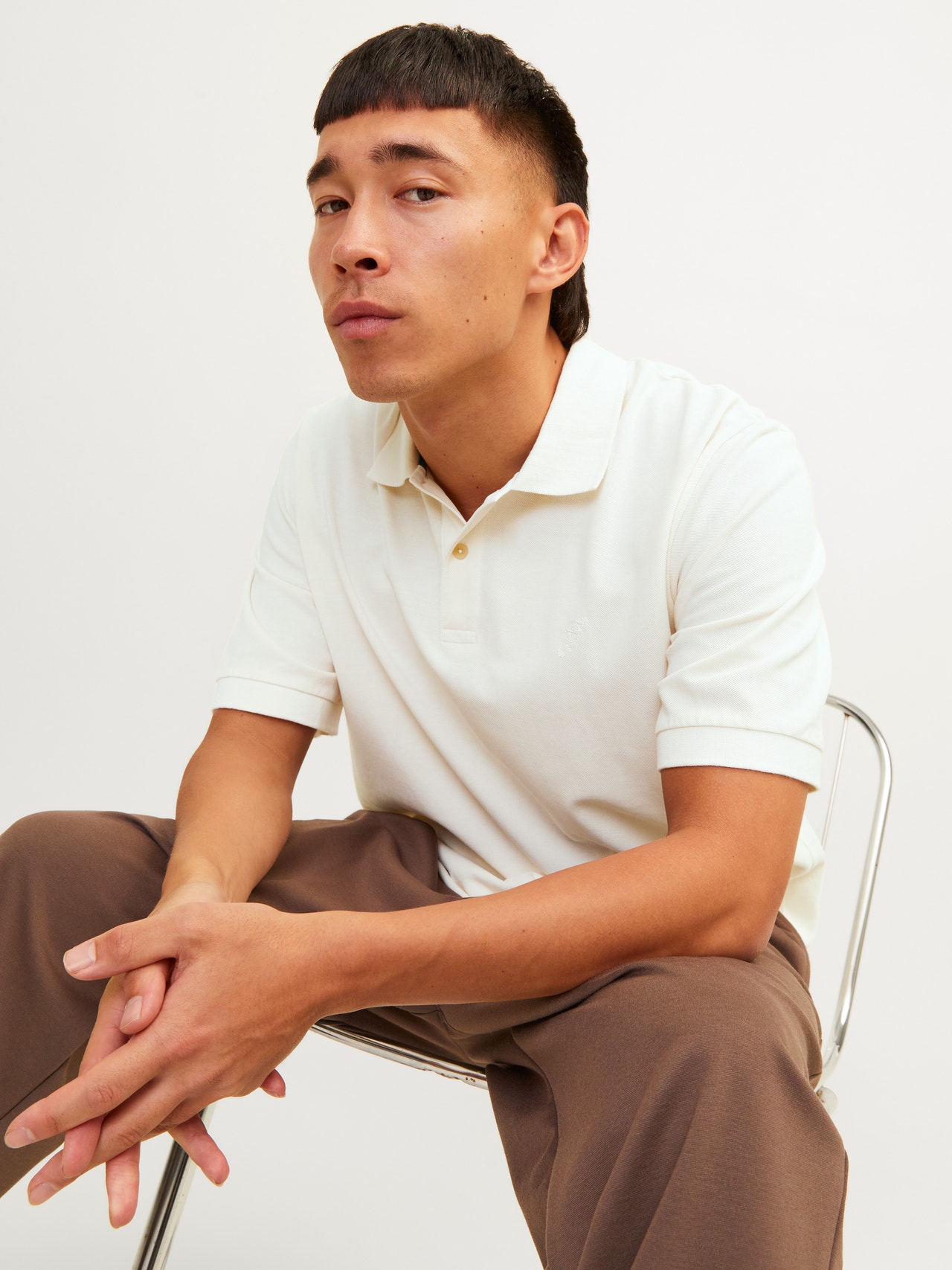 Plain Polo T shirt White Jack Jones plain-polo-t-shirt-white-jack-jones
