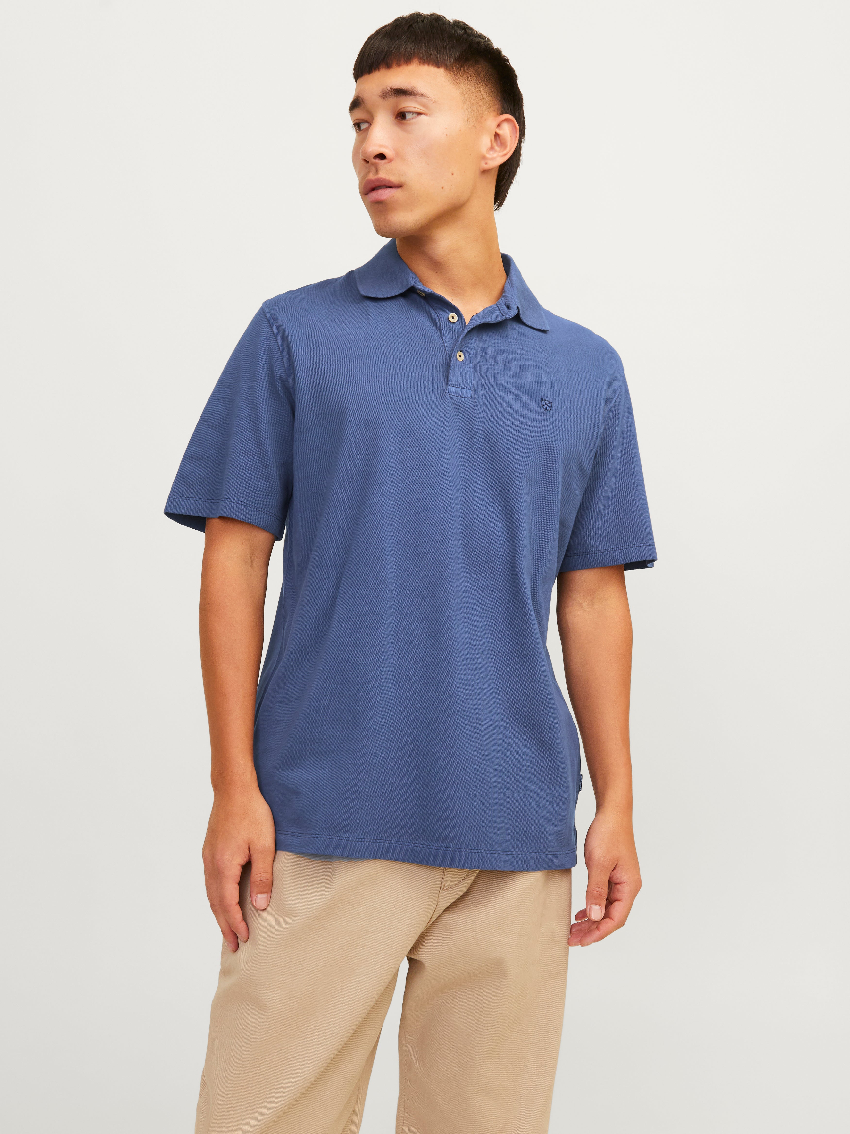 Einfarbig Poloshirt