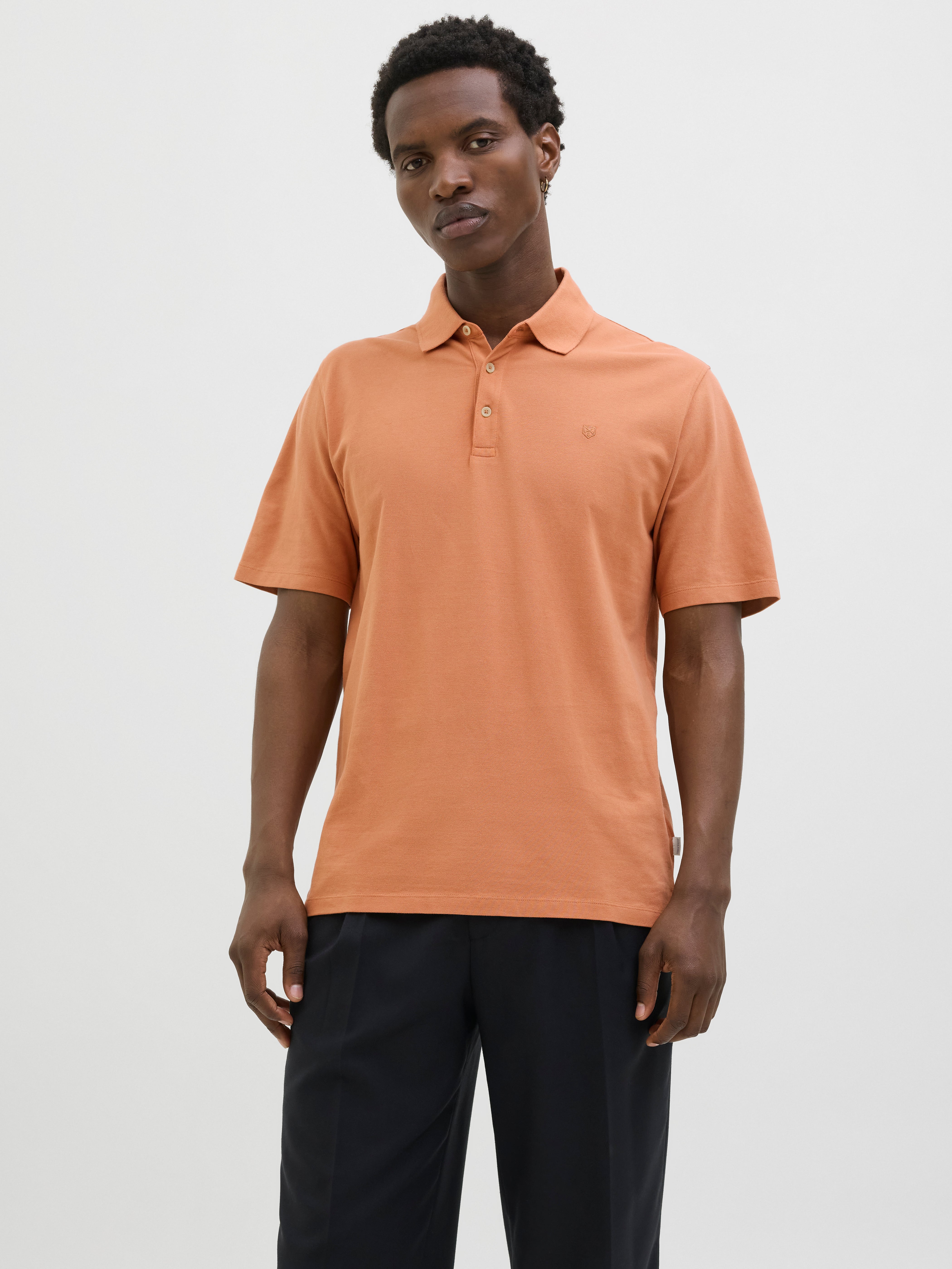 Einfarbig Poloshirt