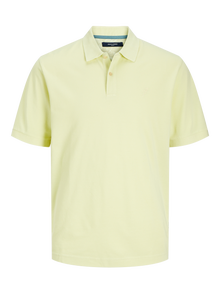 Jack & Jones Ensfarvet Skjortekrave Polo -Pale Lime Yellow - 12257315