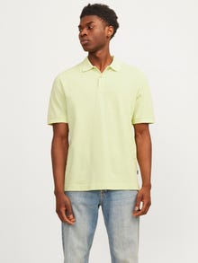 Jack & Jones Ensfarvet Skjortekrave Polo -Pale Lime Yellow - 12257315
