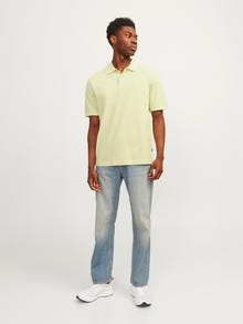 Jack & Jones Enfärgat Polo T-shirt -Pale Lime Yellow - 12257315